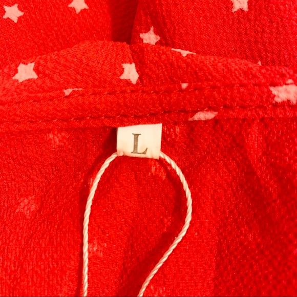 Red Wrap Dress w/ star print - Picture 8 of 10